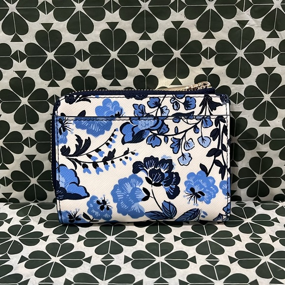 ♠️kate spade Madison Vase Floral Small L Zip Wallet, Blue Multi NWT - Picture 9 of 15